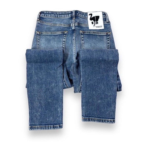 NWT SANDRINE ROSE  X FREE PEOPLE SKINNY JEAN WOMEN SIZE 28 SNOW RIPPED - Picture 6 of 10